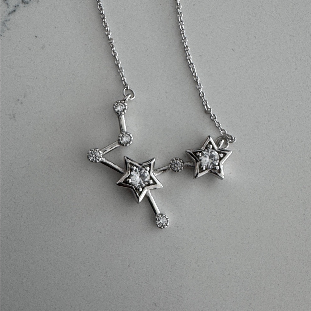 Silver Star Constellation Necklace for Virgo Zodiac Astrology